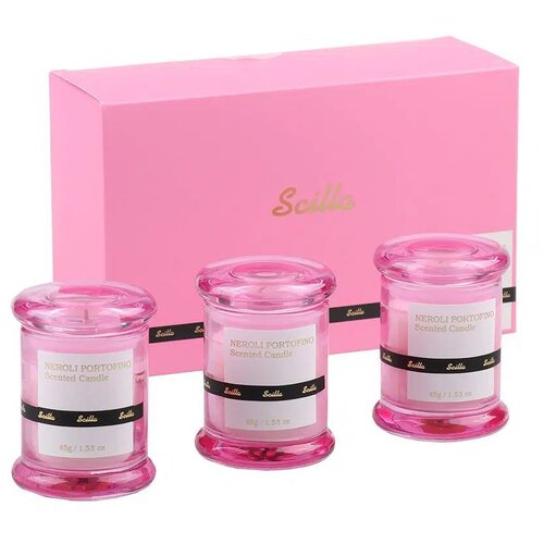  Set miri&amp;scaron;ljavih sveća Scilla, 45g, 3 komada, Roze Slike