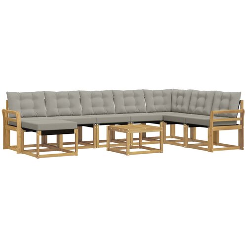 vidaXL Zunanja garnitura za sedenje 9 pcs Bela in svetlo siva, (5000280753) Cene