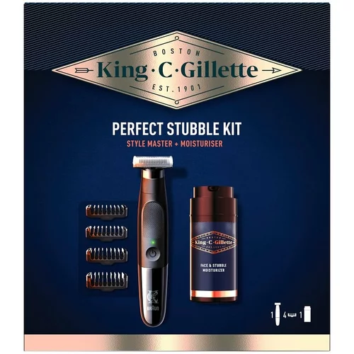 Gillette King C. Style Master Kit Set prirezovalnik brade Style Master 1 kos + nadomestna glava 3 kos + vlažilna krema King C 100 ml za moške