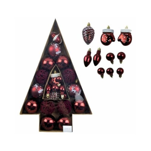 Novogodisnji ukras kugla bordo 24pcs jc23sp-452 ( 42/71598 ) Slike