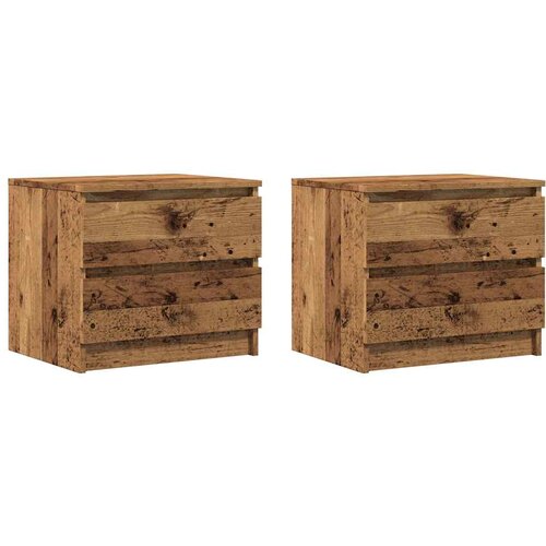 Maison Chic Dvo delni komplet Nočne omarice - Nočne mize starinski les 50x40x43.5 cm inženirski les, (21689586) Cene