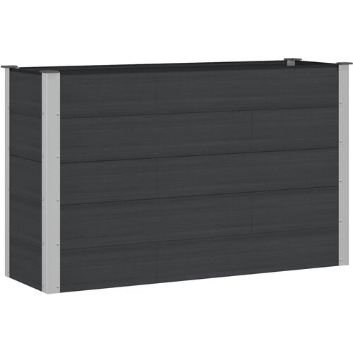 vidaXL Povišena gredica - Vrtna gredica Crna 150 x 50 x 91 cm WPC i aluminij - 150 x 50 x 91 cm Crna Cene