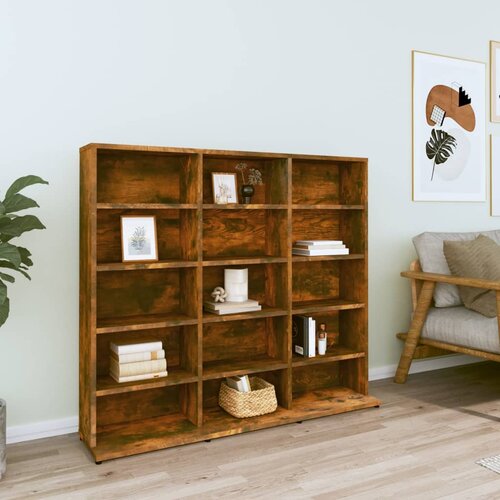 vidaXL Omarica za CD-je dimljeni hrast 102x23x89,5 cm inženirski les Cene