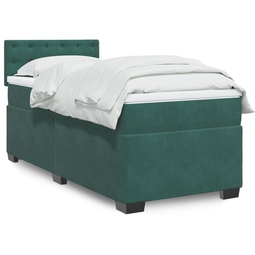 The Living Store Box spring postelja z vzmetnico temno zelena 100x200 cm žamet - Box Spring Postelja, (21428061) Slike