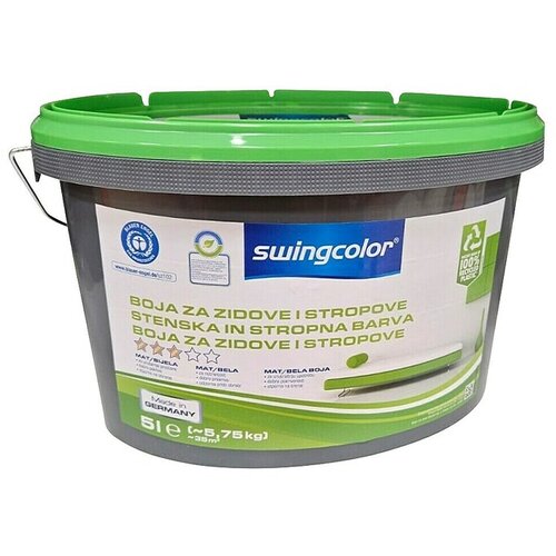 SWINGCOLOR Boja za zid i strop (Bijela, Mat, 5 l) Cijene
