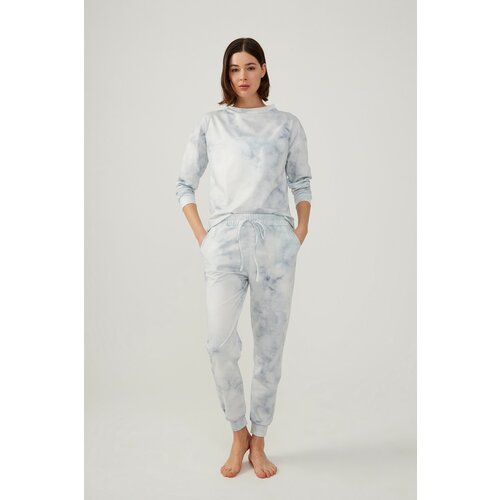 LOS OJOS Pajama Set - Gray - Batik print Slike