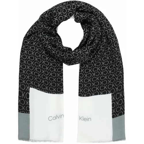 Calvin Klein Šal siva / črna / bela