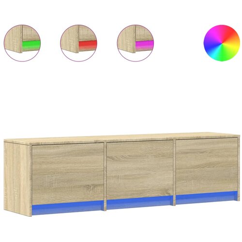 Maison Chic TV omarica - TV stojalo - Televizijska omarica z LED sonoma hrast 140x34x40 cm inženirski les, (21699086) Slike