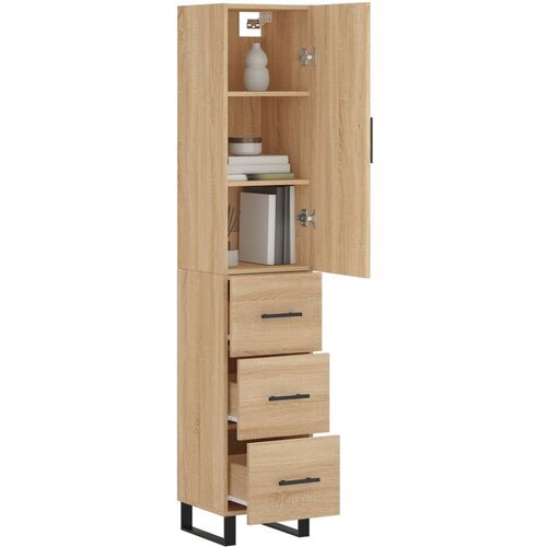 Visoka komoda hrasta sonome 34,5x34x180cm od konstruiranog drva Slike