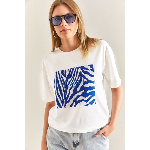 Bianco Lucci Women's Patterned Combed Cotton Tshirt Cene