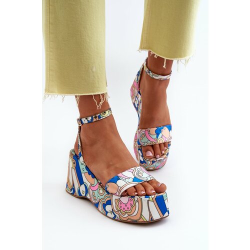 Kesi Patterned Platform Sandals And Wedge Multicolor Wiandia Slike