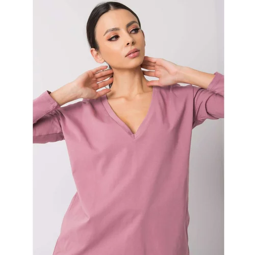 Fashion Hunters Basic heather blouse with a V-neck