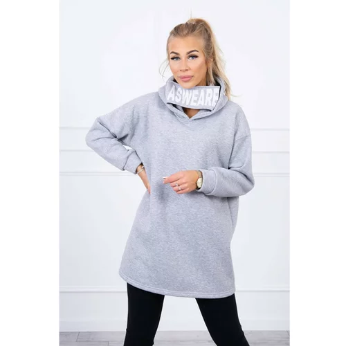 Kesi Padded sweatshirt with hood gray