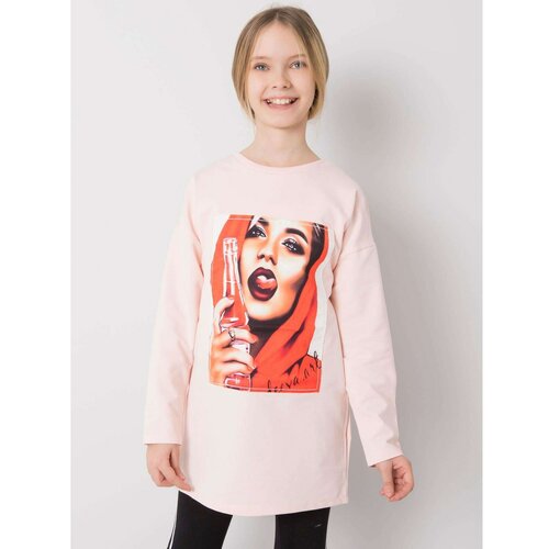 Fashion Hunters Svijetlo ružičasta tunika za djevojčice, izrađena od pamuka Slike
