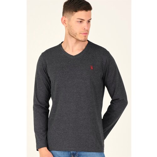 Dewberry T8587 V COLLAR MEN'S SWEATSHIRT-ANTHRACIC Cijene