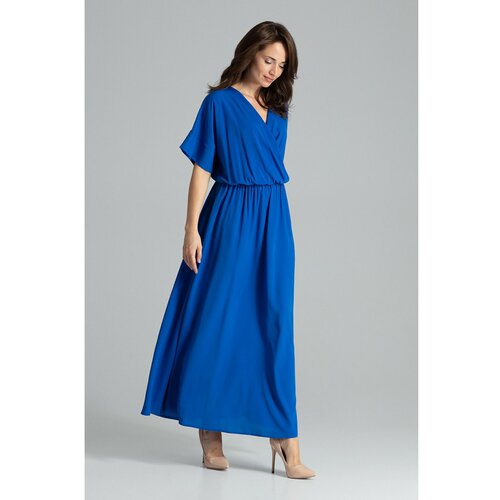 Lenitif Ženska haljina L055 crna plava | svijetlo plavo Slike