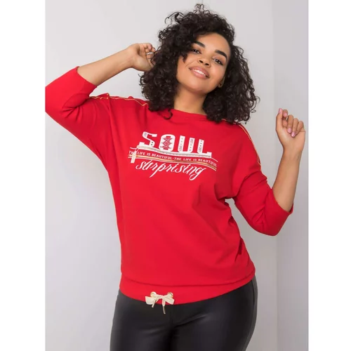 Fashion Hunters Red cotton blouse with the inscription