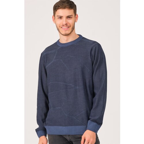 Dewberry V0348 MALE BATTAL OVERSIZE SWEATER-INDIGO Slike