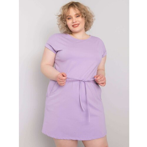 Fashion Hunters Light purple plus size cotton dress Slike