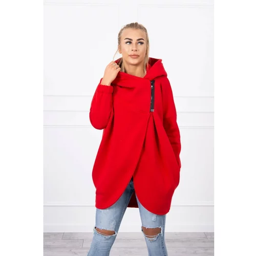 Kesi Sweatshirt with short zipper red