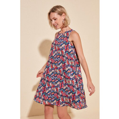 Trendyol Ženska haljina Floral Patterned plava | krem | ružičasta | Fuksija Slike