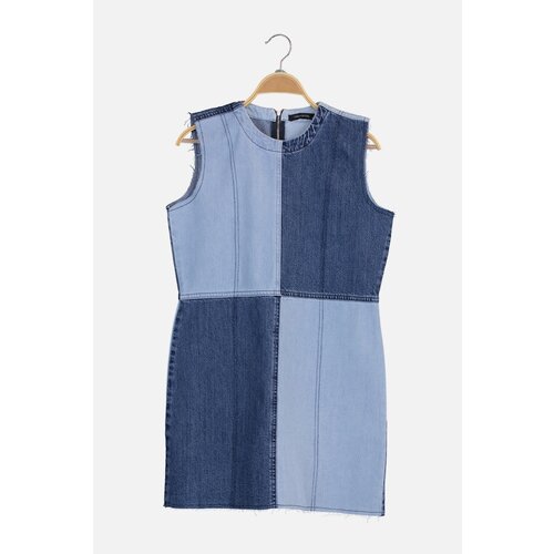 Trendyol Mini Traper haljina u bloku plave boje | | | bijela | svijetlo plavo Slike