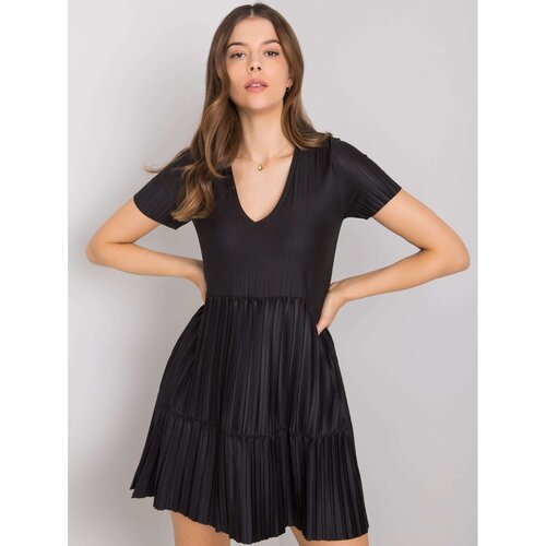 Fashion Hunters Black Yazmin RUE PARIS pleated dress Slike