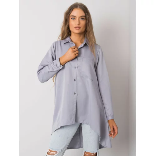 Fashion Hunters Women's gray asymmetrical shirt