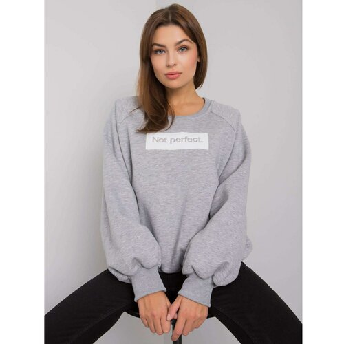 Fashion Hunters Gray cotton sweatshirt without a hood Slike