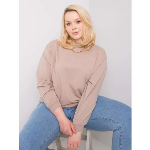 Fashion Hunters Dark beige plus size basic sweatshirt