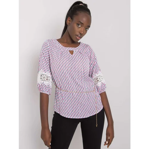 Fashion Hunters Women's blouse with a white-pink pattern