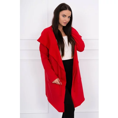 Kesi Cape with a loose hood red