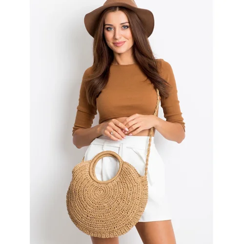 Fashionhunters Beige woven bag