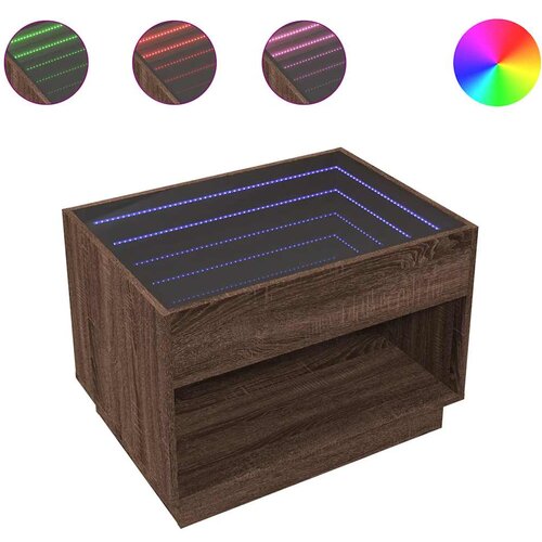  Stolić s beskonačnim LED svjetlima boja hrasta 70x50x50 cm Slike