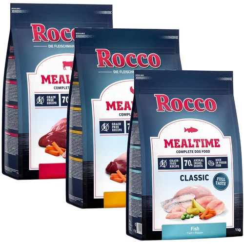 Rocco 3 x 1 kg Mealtime - mešano poskusno pakiranje - 3 x 1 kg (govedina, riba, piščanec)