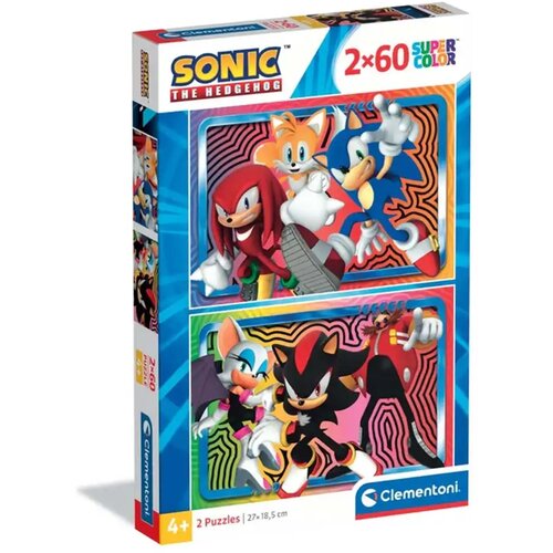 Clementoni Sonic jež 2x60-delni superbarvni puzzle - Cene