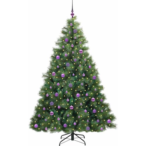  Umjetno božićno drvce s stalakom Zelena 210 cm PE i PVC 130 x 130 x 210 cm Slike