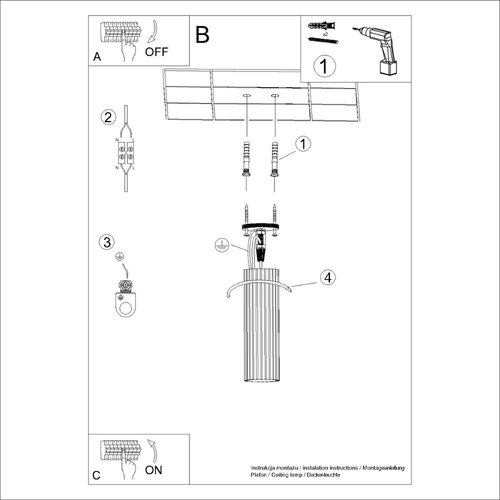 Nice Lamps Bela stropna svetilka Gleam &amp;ndash; Slike