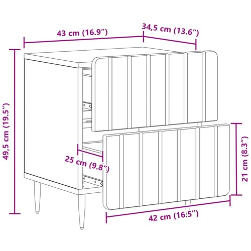  Noćni ormar s ladicama 2 pcs Betonska siva 43 x 34,5 x 49,5 cm Slike