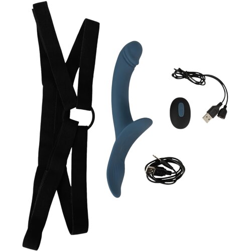 You2Toys set za pripenjanje vibratorjev (črno-modra) Slike