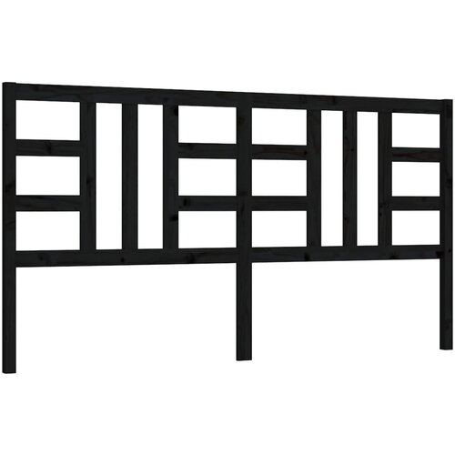 Maison Chic posteljno vzglavje - vzglavna omarica - nočna omarica črno 206x4x100 cm trdna borovina, (21705538) Slike
