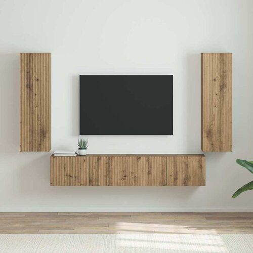 TV zidni ormar 2 pcs Umjetnička hrastovina 30 x 31 x 100 cm Slike