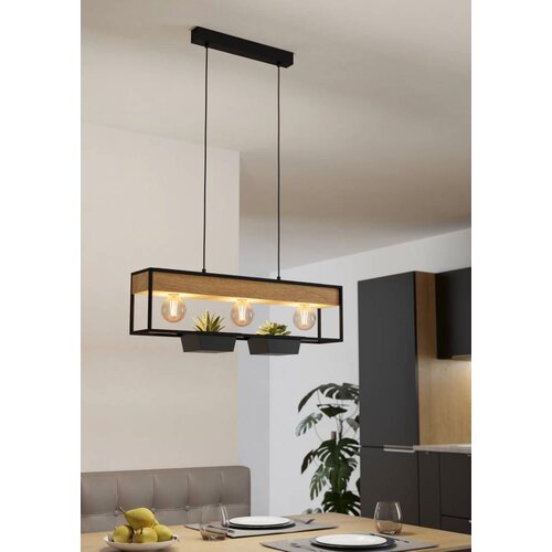 Eglo visilica Libertad 1 900349, 3x E27, 76 cm, crna/drvo Cijene