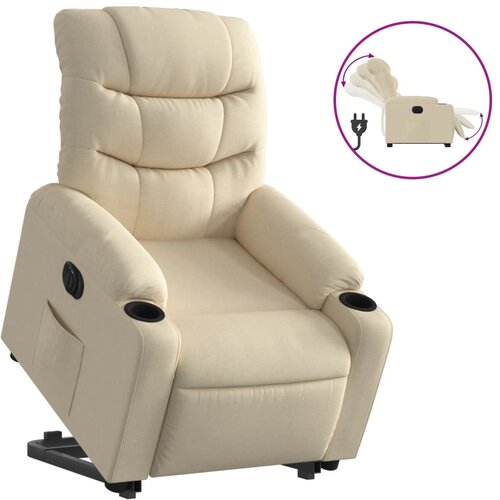 Maison Chic Električni naslanjač - Relax naslanjač s funkcijo vstajanja krem blago, (22062282) Slike