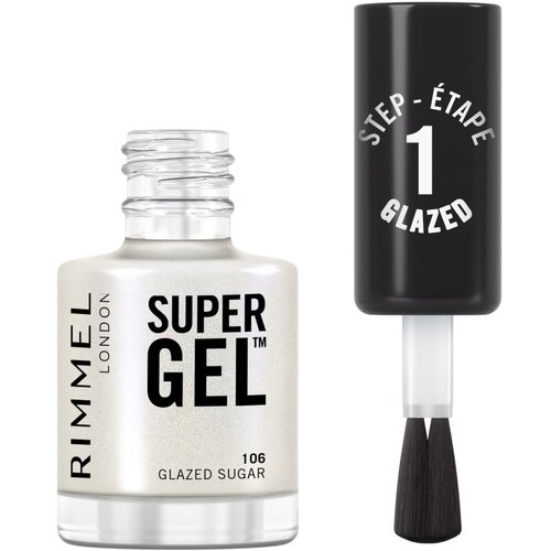 Rimmel London Super Gel gel lak za nohte brez uporabe UV/LED lučke odtenek 106 Glazed Sugar 12 ml Slike