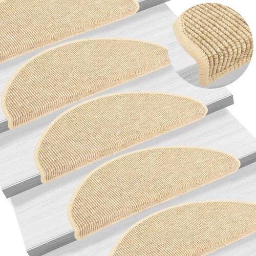  Samolepilne preproge za stopnice sisal 15 kosov 65x21x4 cm bež, (21061160) Cene