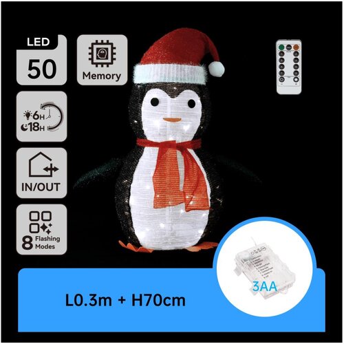 Aigostar LED spoljna božićna dekoracija 50xLED/3xAA IP44 tučnjak Slike