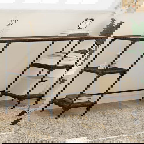 vidaXL Radni stol boja hrasta 140x50x75 cm metal i konstruirano drvo Cijene
