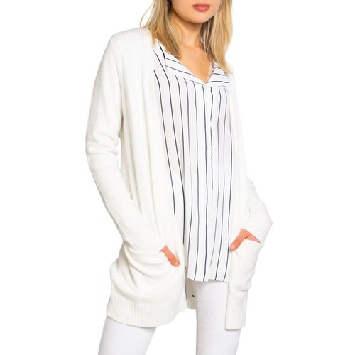 Vila Telovniki &amp;amp; Jope VIRIL OPEN L/S KNIT - NOOS 14044041 Bela Slike