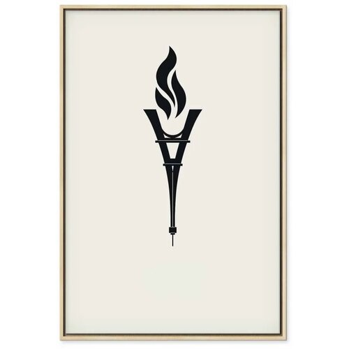  Slika - Torch Shaped Like an Inverted Eiffel Tower 80x120 U prirodnom drvenom okviru Slike